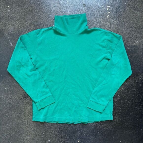 Vintage 90s Charter Club Women's Turtle Neck Long Sleeve Green Size Large - Picture 1 of 11